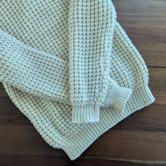 Falcarraugh Classic Irish Wool Shawl Collar Warm Winter Cable Knit Sweater L - Picture 2 of 8